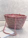 Cusomised Branded Messenger Bag 22P Chanel Straw Raffia Bag PU