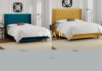 Bed Designer Furniture Simple White Wood King Size Tufted Headboard Bed