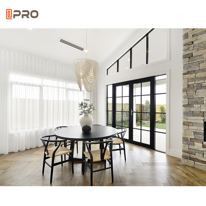 Swing Glass Double Glazed Aluminium Hinged Doors With Lock Glass And Steel Frame