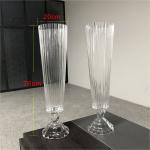 30 Inch Tall Small Glass Vase Decoration Wedding New Striped Cone Clear