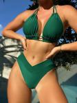 Green Summer Beach Bikini Perfect for Beach Occasions sexy comfortable nylon