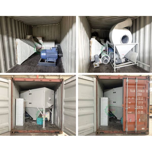 Wood powder machine packaging and shipping preparation
