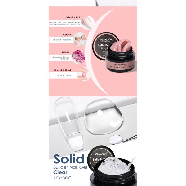 Private Label 3d Sculpture Hard Gel Packaging Solid Color Nail Uv Solid Builder for Nails Extension Gel Clear Polish Pot