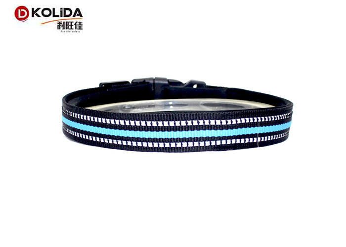 Blue / Green / Orange Nylon Dog Collars , Reflective Dog Collars 4 Sizes 150g Weight