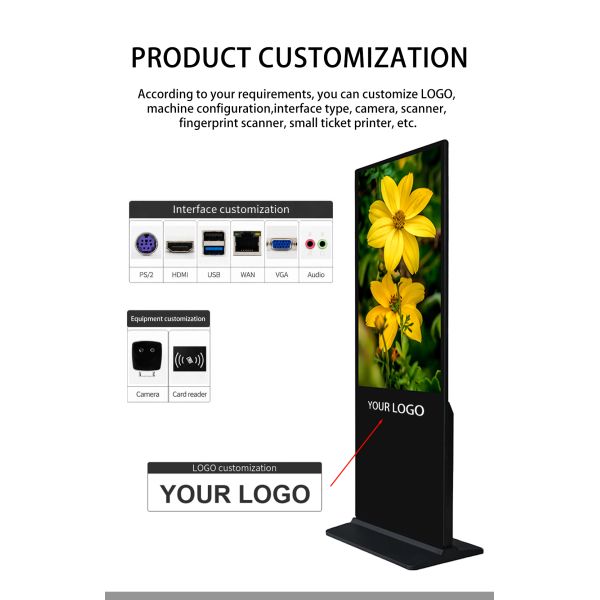 43-Inch Interactive Touch Floor-Standing Digital Signage | IPS Panel for Retail Store & Shopping Mall