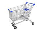 210L Supermarket Shopping Trolley Cart With 4 Wheel
