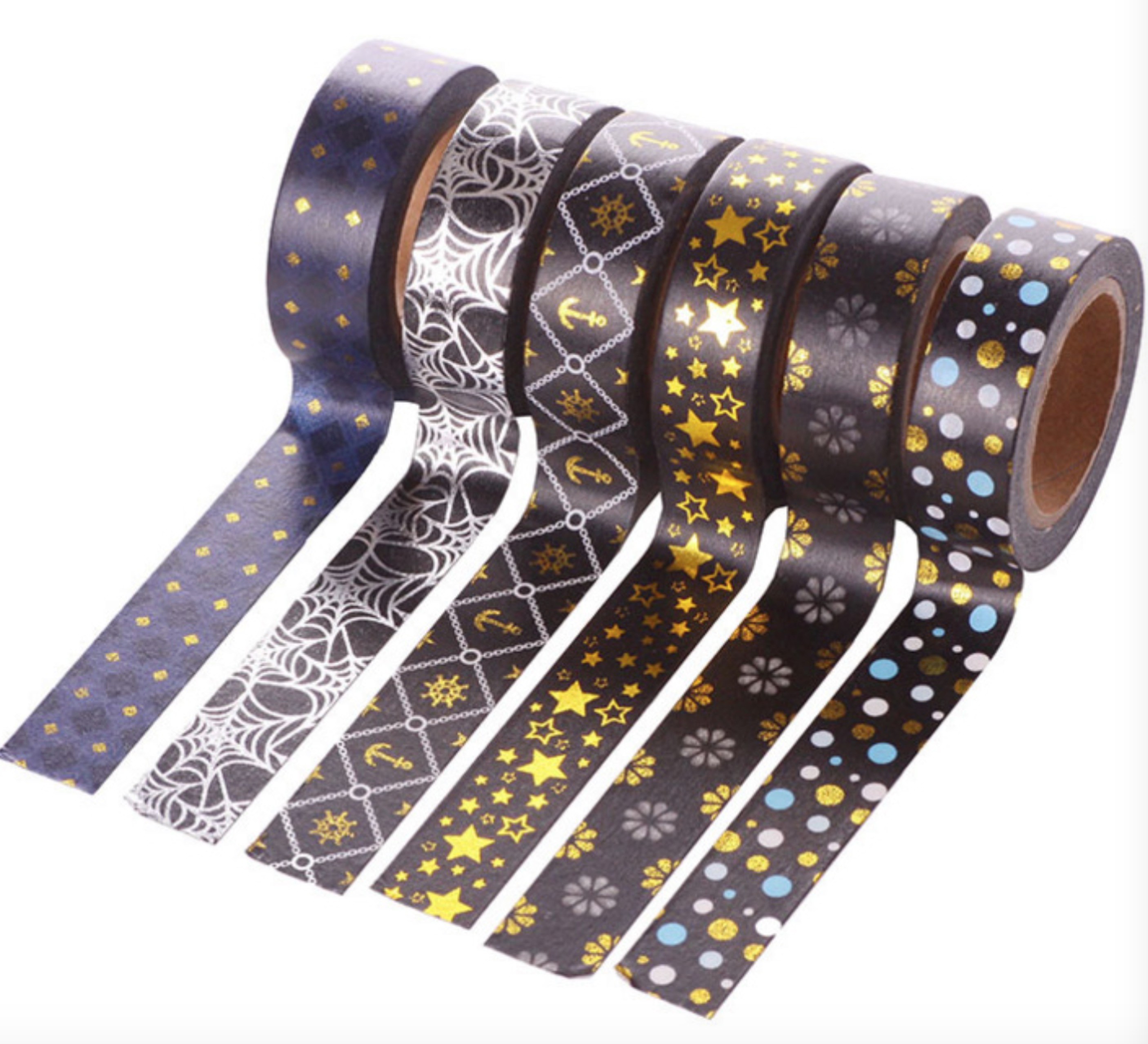 Custom Printed Multi Colorful Stationery Decoration gold foil metallic foil washi paper tape