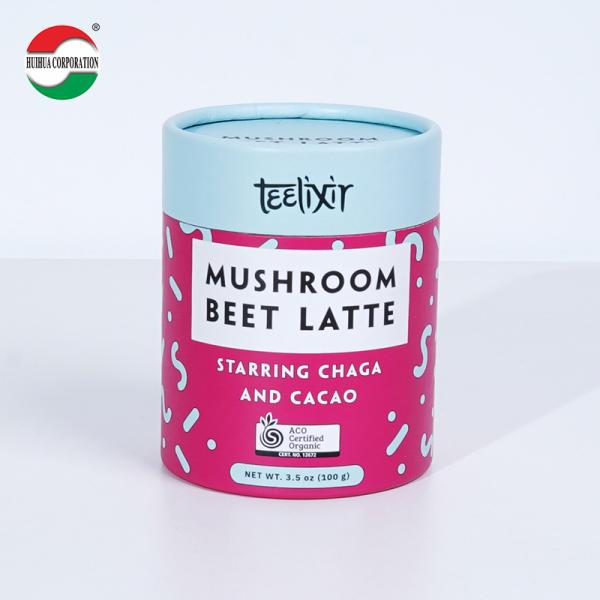 Custom Design Food Grade Tea Container Packaging Recyclable Material Luxury Candy Round Gift Boxes Kraft Paper Tube Cylinder With Seal Metal Lid