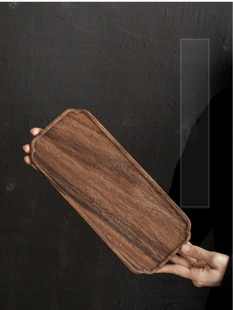 Large Walnut Wood Jewelry Display Tray Organizer