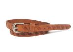 20mm Womens Full Grain Leather Belt Single Prong Buckle