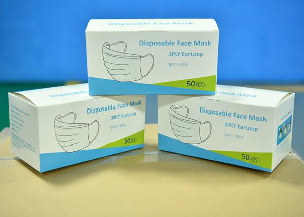 Latex Free Earloop Disposable Surgical Face Mask Comfortable Wearing Skin