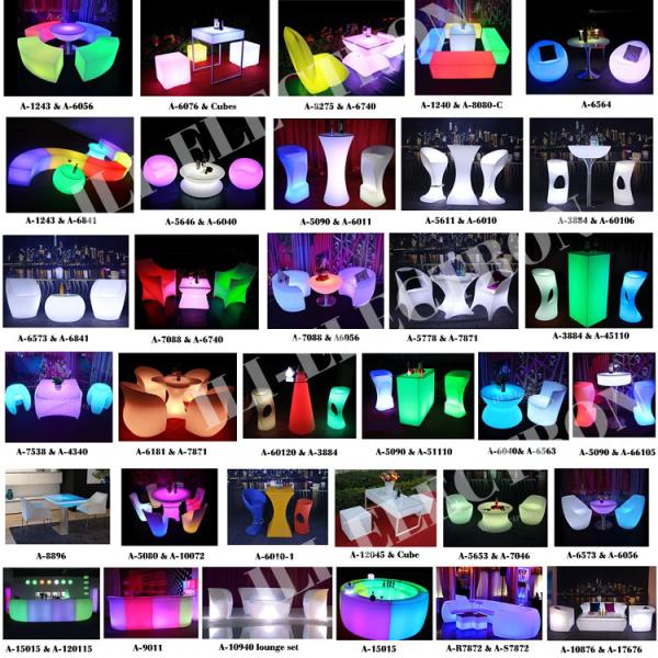Illuminated Light Up Bar Stools Creative Plastic Material 16 Colors Changing