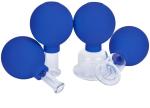 4Pcs/Set Blue Vacuum Cupping Cups PVC Head Glass Suction Body Massage Family