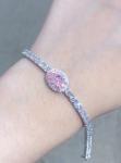 2.87ct Pink Diamond Tennis Bracelet Oval Cut Loose Synthetic Diamonds