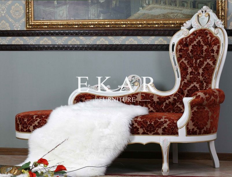 Curved Velvet Fabric Bedroom Furniture Elegant Chaise Lounge