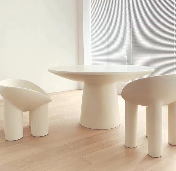 Art Elephant Legs Hotel Coffee Table Fiberglass Simple Round Dining Table Chairs Set