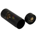 Eco Friendly Custom Hot Foil Logo Black Rigid Paper Essential Oil Tube Packaging