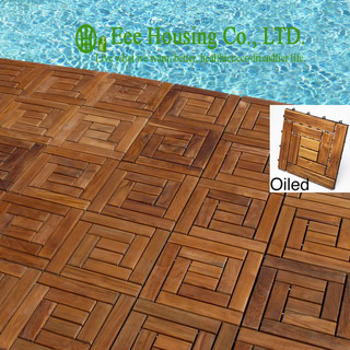 Garden Decking Tile, 300x300x23mm Outdoor Bamboo Flooring,Decking Tile Unit Series,Matt Finish