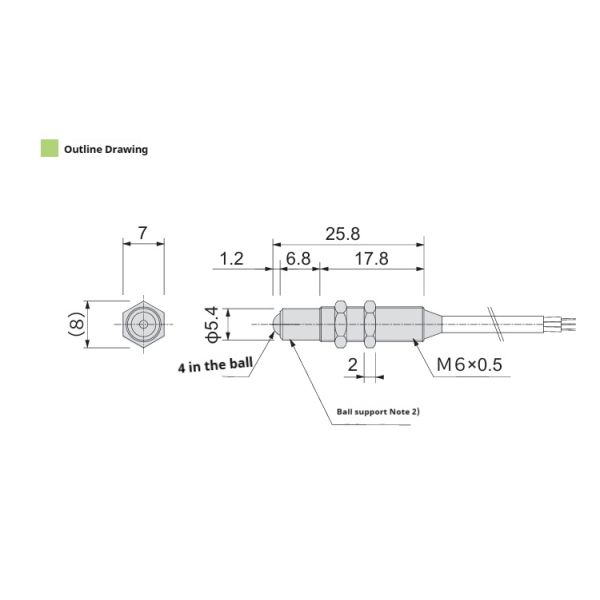 IP67 protection Class Contact Proximity Sensor 3 Core Transducer for CNC Automation Equipment SUS304 Material M6 Nut ZTSBM6
