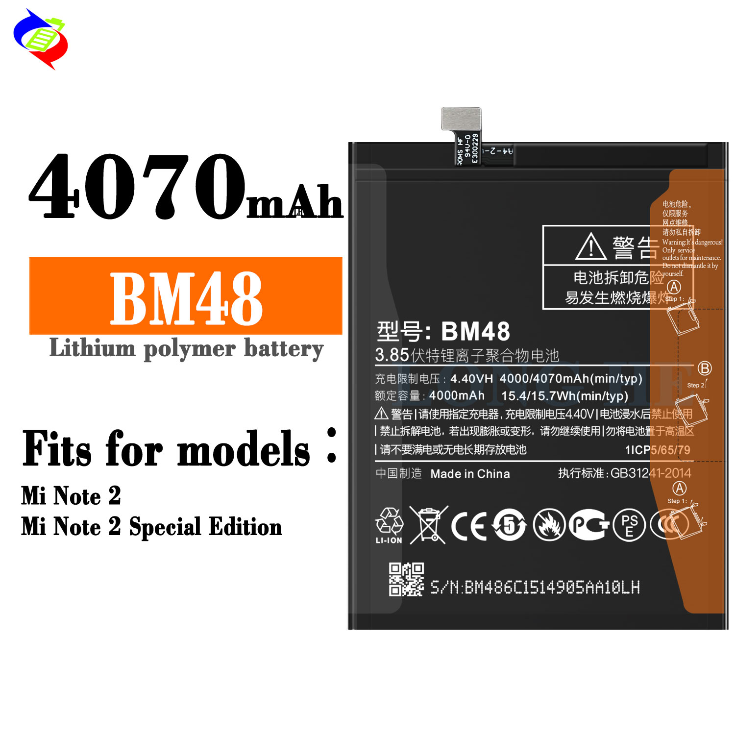 RECHARGABLE BM48 Note2 battery for xiaomi Mi Note 2 Special Edition Performance-driven