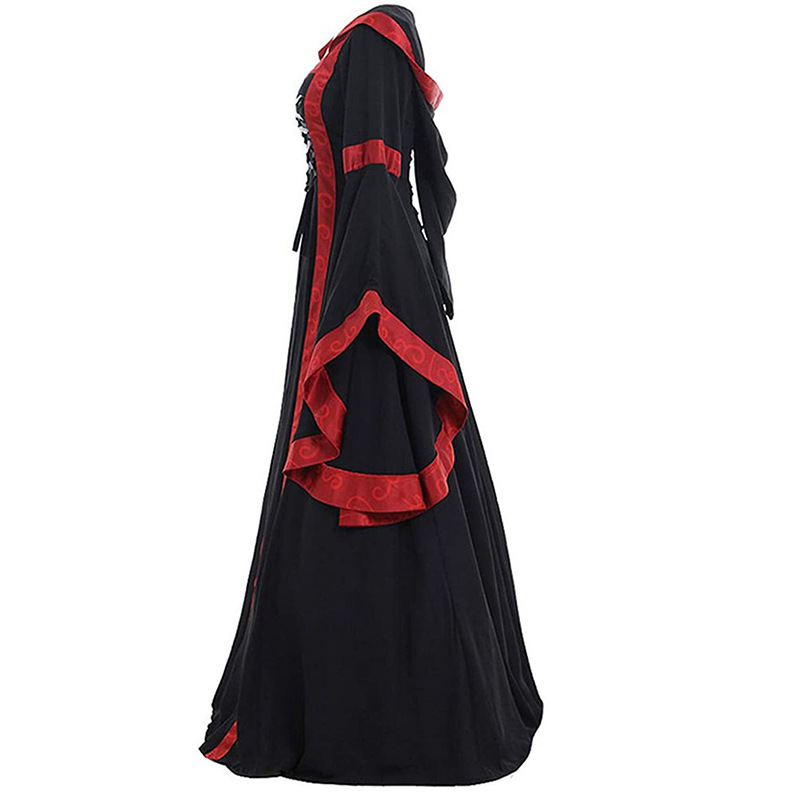 Stage Dancerwear Black Retro Square Collar Performance Costumes for Halloween Carnival