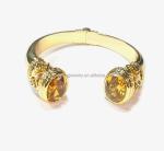 Plating Brass Bangle Bracelets Cuff Jewelry Garnet Stones Silver Jewelry Glitter