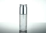 1 Oz Transparent Facial Serum Oil Empty Glass Lotion Bottle With Silver Pump