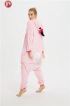 Flamingos Christmas Onesie Pajamas Adult Flamingos Soft Flannel Rear Zipper