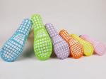 Colorful Polyester Kids Trampoline Sock , Safety Non-slip Socks for Playground