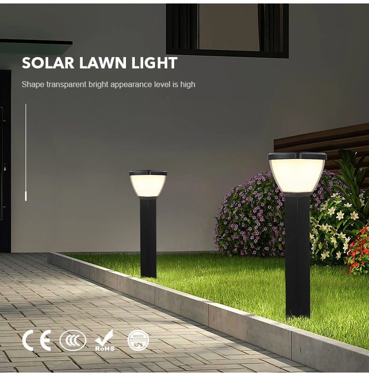 Fast Charge Aluminum LED Solar Pathway Lights IP65 Outdoor Solar Lamp For Patio Yard