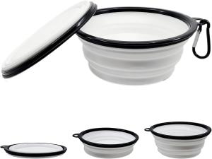Wholesale Foldable Dog Water Bowl Collapsible Expandable With Carabiner BPA Free Portable Dog Food Bowl from china suppliers