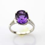 Women Jewelry 925 Silver 9mmx11mm Oval Pink Cubic Zircon Ring(R130)
