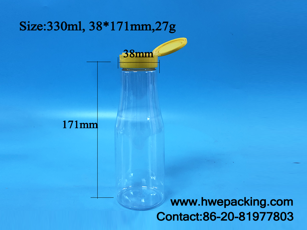 11oz 330ml Bpa Free Clear Plastic Spice Jar With Caps