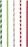 7.75 Inches Birthday Party Favors Santa Hat Snowflake Christmas Paper Straws