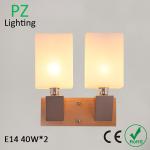 100-240v Country style wood lighting fixture natural wood wall lamp E14 40w