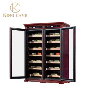 Wholesale Wood Luxury Electric Cigar Display Cooler Humidor Cabinet With Dual Zone from china suppliers