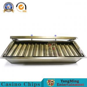 China Electroplated Brass 14 Grid Metal Casino Chip Holder Double Layer on sale
