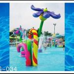 Customized Fiberglass Flower Spray Park Equipment, Family Entertainment Water