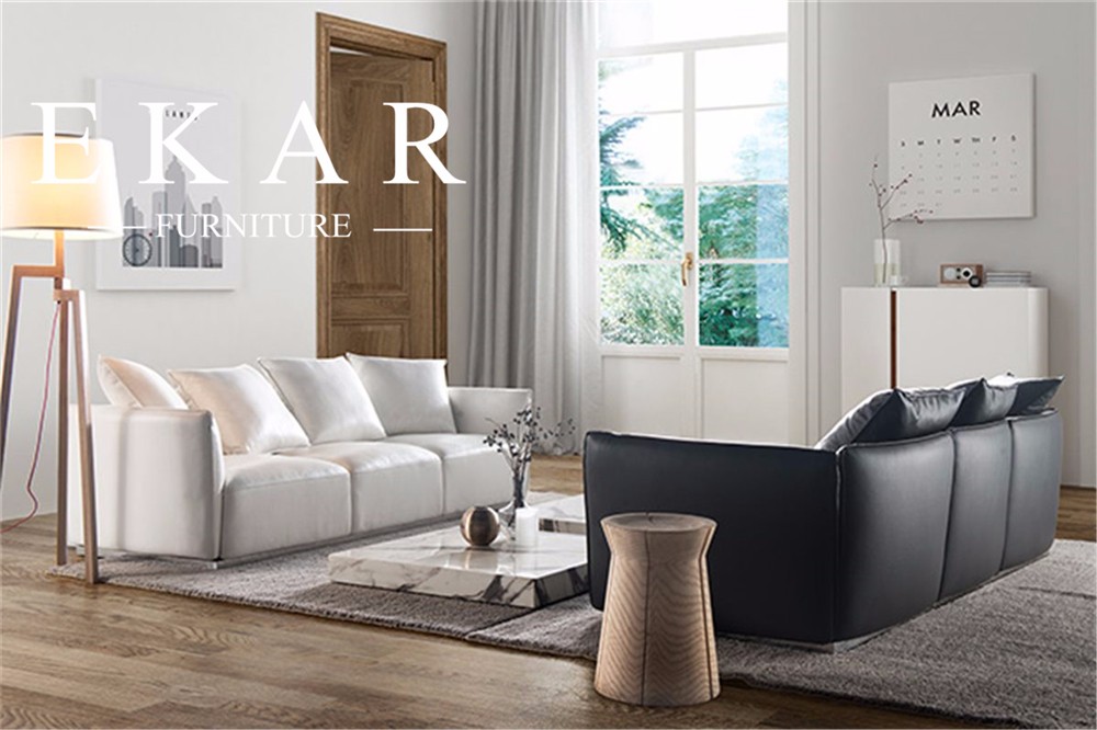 European Modern Simple Style Home Furniture Genuine Leather Sofa Sets Design