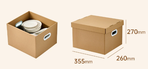 Spot Kraft paper Corrugated Cardboard Shipping Box with Large Capacity Moving and Packing Storage Clothes Toys Miscellaneous Items Sorting with Lid