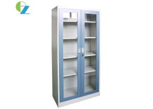 Wholesale Glass Door Steel Cupboard H1850*W900*D400(MM) Blue Swing Cabinet For Office from china suppliers