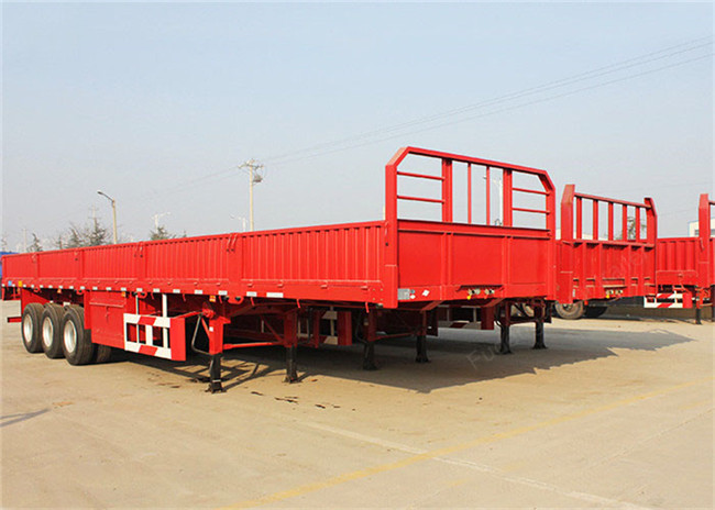 3 Axles 40 Ton Side Wall Semi Trailer For Carrying 40ft 20ft Container
