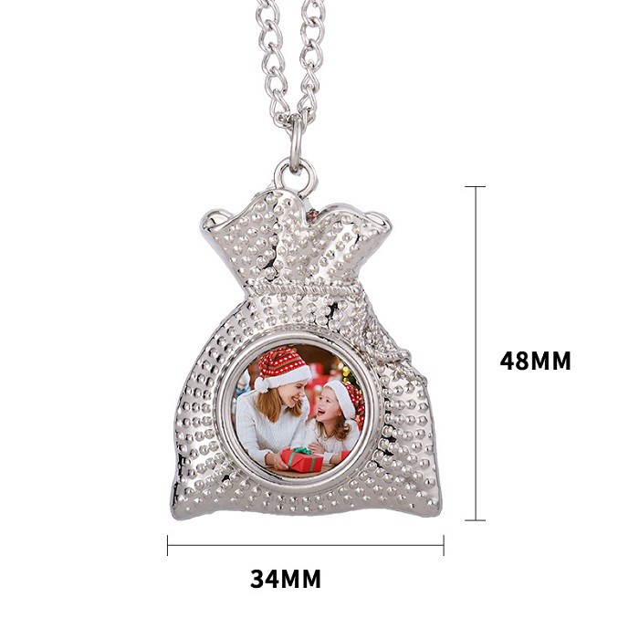 Sublimation Christmas Gift Bag Hanging Pendant Necklace For Sublimation Photo Printing