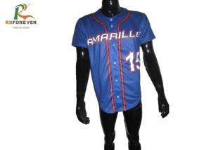 Wholesale 3D Printed Custom Team Sportswear Blue Baseball Jersey With Button Opening from china suppliers