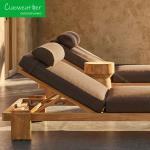 Outdoor Garden Villa Resort Furniture Teakwood Lying Bed Set with Sunshine Beach