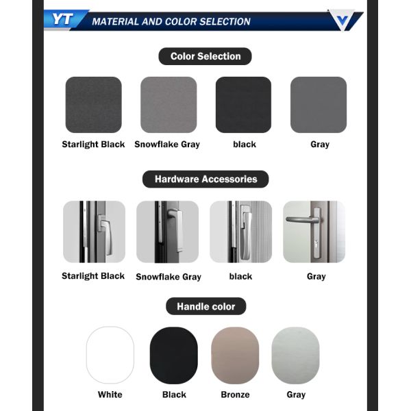 Modern Aluminum Alloy Soundproof Casement Window with Double-layer Tempered Glass for Bedroom Bathroom Living Room & School
