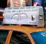 Waterproof Car LED Sign Display , Outdoor Full Color Taxi Roof Screen Double