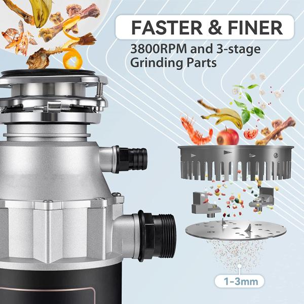 450W Garbage Disposal Machine Household Continuous Food Disposer Waste Kitchen Sink Waste Disposal
