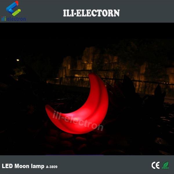 illuminated moon shaped led table lamp