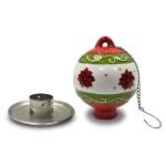 Outdoor Ceramic Christmas Ball Metal Bird Feeder With Plated Stamping Iron Food